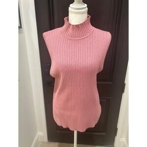 Ribbed Sleeveless turtleneck sweater Chadwick brand Rose XL